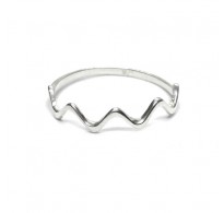 R002402 Handmade Sterling Silver Stackable Ring Wave Genuine Solid Stamped 925